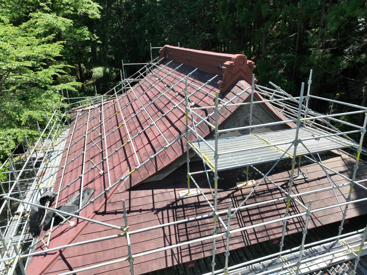 晶福寺　屋根塗装 | 施工経過・現場の様子