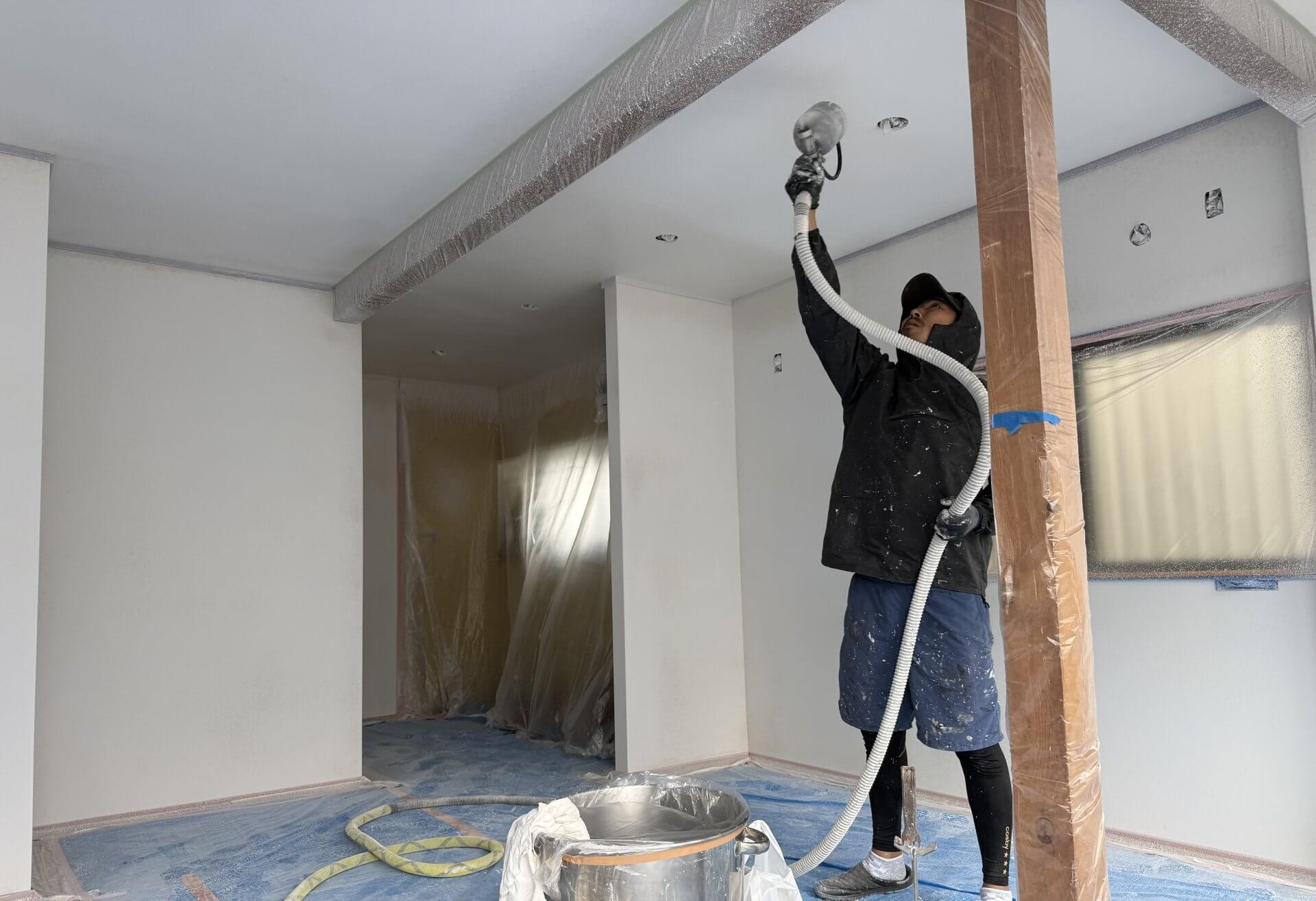 室内　漆喰塗装 | 施工経過・現場の様子