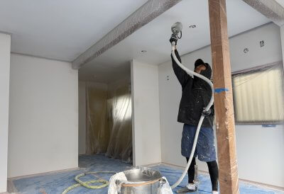 室内　漆喰塗装 | 施工経過・現場の様子